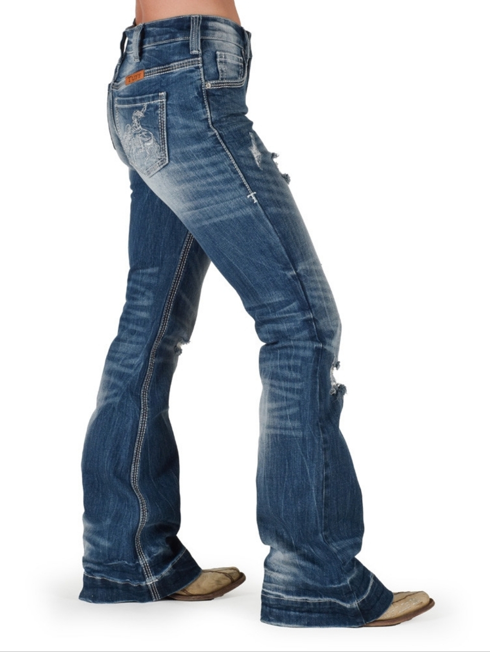 Cowgirl Tuff Women's Buck Off Embroidered Flare Jeans